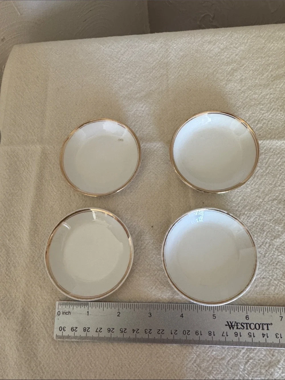 Johnson Brothers White Porcelain Condiment Bowls with Gold Rim - Set of 4 - Picture 1 of 4